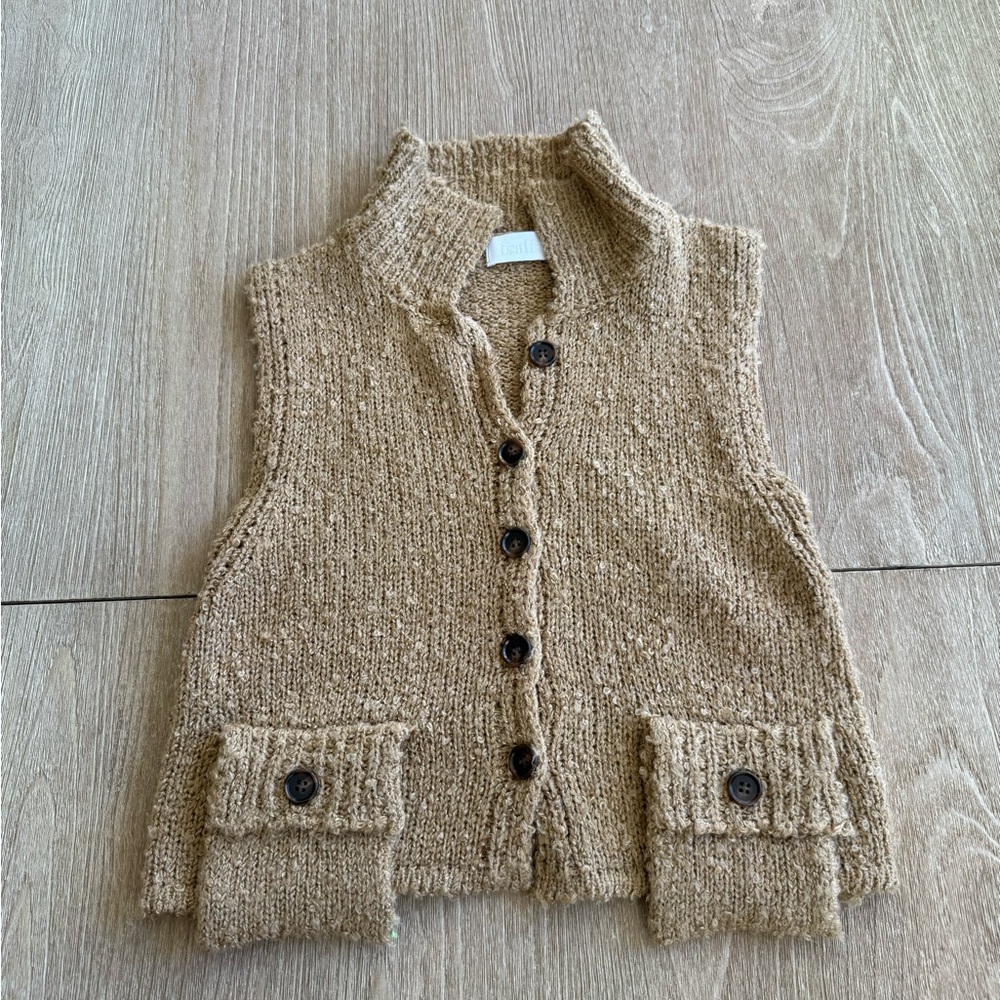 Isalis Textured Brown Knit Vest